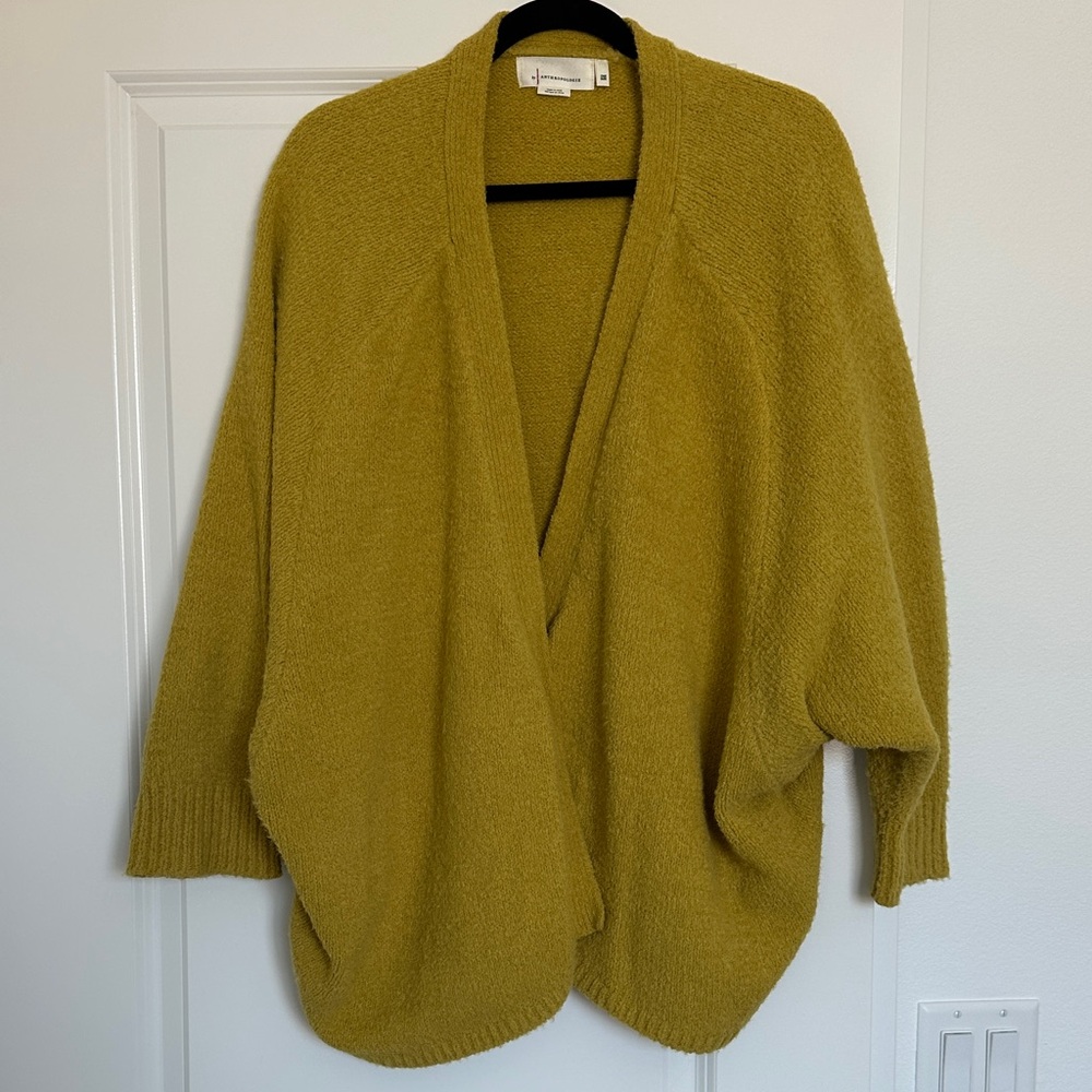 Anthropologie Mustard Cardigan Sweater